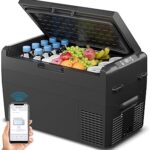 Feelfunn 12V Refrigerator - 27QT(25L) Portable Freezer, Electric Cooler for Car, Truck, RV, Van, Camping & Road Trip, Fast Cooling Fridge with 12/24V DC & 110-240V AC for Vehicle & Home Use,-4℉~68℉