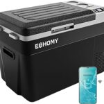 EUHOMY 12 Volt Refrigerator, 32QT(30L) PortableRefrigerator, Car Fridge Usable Battery, CarRefrigerator 12/24V DC 110-240V AC, Portable Freezer for Camping, Travel, Truck, Outdoor