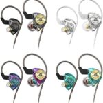 Wired Gaming Earbuds 4 Pack, Ak3file in Ear Monitors, Deep Bass Sound Wired Earbuds, HiFi in Ear Headphones with 1DD 10mm Dynamic Driver, IEM for Music Gaming Video Calling (Four Colors)