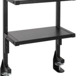 VIVO Clamp-on 13 inch Above or Below Desk 2-Tier Shelving Unit for Table Accessories, Gaming Devices, and More, Storage Tray, Desktop Organizer, Black, STAND-SHELF2C
