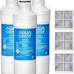 AQUA CREST LT1000PC ADQ747935 Replacement for LG® LT1000P®/PC/PCS ThinQ® Refrigerator Water Filter, LMXS28626S, LFXS26973S, MDJ64844601, ADQ74793501, ADQ74793502 and LT120F® Air Filter, 3 Combo