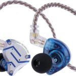 Linsoul KZ ZS10 Pro, 4BA+1DD 5 Driver in Ear Monitor, HiFi Wired Earbuds, Gaming Earbuds, Hybrid IEM Earphones with Stainless Steel Faceplate, Detachable Cable for Musician(Without Mic, Glare Blue)