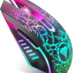 BENGOO Gaming Mouse Wired, Ergonomic Gamer Laptop PC Optical Computer Mice with RGB Backlit, 4 Adjustable DPI Up to 3600, 6 Programmable Buttons for Windows 7/8/10/XP Vista Linux -Black