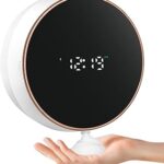 Automatic Soap Dispenser Foam Bathroom: Wall Mount Rechargeable Touchless Adjustable Auto Smart Electric Plastic White Foaming Soap Dispenser with Clock - Kitchen - Hand Dish Lotion Couple Kids