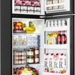 EUHOMY Mini Fridge with Freezer, 4.5 Cu.Ft Mini Refrigerator fridge, 2 door For Bedroom/Dorm/Office/Apartment - Food Storage or Cooling drinks, Black