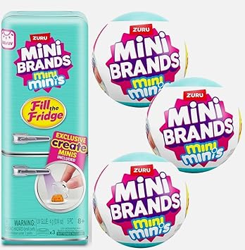 Zuru Mini Minis Refrigerator + 3 Capsules, Fill The Fridge Set, Mini Brands Zuru Mini Minis Refrigerator + 3 Capsules, Fill The Fridge Set, Mini Brands - Image 1