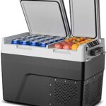Feelfunn 12 Volt Refrigerator Car Fridge - 61QT(58L) Dual Zone Electric Cooler, Car Refrigerator -4℉~68℉, Portable Refrigerator 12/24V DC 100-240V AC, Portable Freezer for Travel Camping RV Home