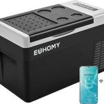 EUHOMY 12 Volt Refrigerator, 26QT(25L) Compressor Electric Cooler APP Control, Car Fridge -4℉~68℉, Portable Refrigerator 12/24V DC 110-240V AC, Portable Freezer for Camping, Travel, Boat