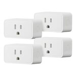 Amazon Basics Smart Plug, Works with Alexa Only, Voice Control, Remote APP Control, Schedule, Compact Design, Versatile, 2.4 GHz Wi-Fi, No Hub Required, 4-Pack, White