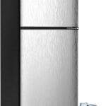 Cucina Magica Mini Fridge with Freezer, 3.2 cuft Small Refrigerator, 7 Adjustable Thermostat, Energy Saving, Low Noise, Double Door Compact Refrigerator for Dorm, Bedroom, Office - Silver
