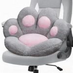 DOBUONO Cat Paw Cushion Office Chair Cushion Comfy Plush Gaming Chair Cushion Cute Seat Cushions for Girl, Cute Gaming Acessories Room Decorate 28"x 24" (Gray)