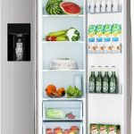 Antarctic Star 2 French Door Refrigerator Fridge, with Side Freezer &Water Dispensor,Nugget Ice Maker&Cube Ice,Adjustable Thermostat, 20 Cu Ft, Stainless Steel
