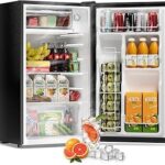3.2 Cu Ft Mini Fridge with Freezer - Energy Efficient, Large Capacity Single Door Upright Freezer for Bedroom, Office & Dorm | Small Fridge, Reversible Door, ETL Certified(Silver)