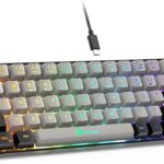 GEODMAER 65% Gaming Keyboard, Wired Backlit Mini Keyboard, Ultra-Compact Anti-Ghosting No-Conflict 68 Keys Membrane Gaming Wired Keyboard for PC Laptop Windows Gamer