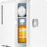 Antarctic Star Compact Refrigerator, Portable Mini Fridge, Skin Care 4L Capacity/6 Cans, for Bedroom, Car, Office & Dorm, Small Cooler for Cosmetics, Beverage and Food, White