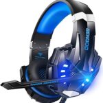 BENGOO G9000 Stereo Gaming Headset for PS4 PC Xbox One PS5 Controller, Noise Cancelling Over Ear Headphones with Mic, LED Light, 7.1 Surround Sound, Soft Memory Earmuffs for Nintendo Xbox Series X|S