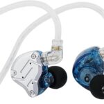 Linsoul KZ ZS10 Pro, 4BA+1DD 5 Driver in Ear Monitor, HiFi Wired Earbuds, Gaming Earbuds, Hybrid IEM Earphones with Stainless Steel Faceplate, Detachable Cable for Musician (Without Mic, Blue)