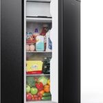 Upstreman 3.2 Cu.Ft Mini Fridge with Freezer, Quiet Efficient Small Fridge, Compact Refrigerator with Adjustable Thermostat, for Dorm, Bedroom, Office, Black-BR321