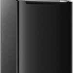 BANGSON 7.7 Cu.Ft Refrigerator with Top Freezer Apartment Size, Fridge for Small Spaces, Office, Energy Saving Low Noise Adjustable Thermostat, Black