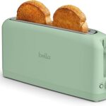bella 2 Slice Slim Toaster, Fits-anywhere™ Kitchenware, 6 Setting Shade Control with Reheat & Cancel Buttons, Fits Sourdough, 10” Long Slot, Anti Jam & Auto Shutoff, 900 Watt, Seaglass