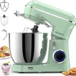 Honinst Stand Mixer, 6.5QT 10-Speed Tilt-Head Electric Stand Mixer, 3-In-1 Kitchen Mixer with Bowl, Dough Hook, Whisk and Beater, Food Mixer for Baking, Cake and Most Home Cooks, Light Green