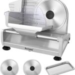 Meat Slicer, 200W Meat Slicer Machine for Home, DC Motor Quiet Deli Slicer with 2 Removable 7.5'' Stainless Steel Blades, Adjustable Dial for 0-15mm, Electric Food Slicer for Meat, Cheese, Bread