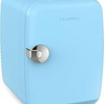 CROWNFUL Mini Fridge, 4 Liter/6 Can Portable Cooler and Warmer Personal Fridge for Skin Care, Cosmetics, Food,Great for Bedroom, Office, Car, Dorm, ETL Listed (Blue)