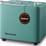 Neretva Bread Maker, 20-IN-1 2LB Bread Machine Dual Heater Bread Maker Machine Automatic with Nonstick Ceramic Pan, 15H Timer & 1H Keep Warm Set, Low Noise, Stainless Steel Breadmaker Recipe-Green