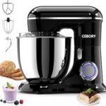 CEBORY 3-IN-1 Electric Stand Mixer, 6.5QT Bowl 660W 10-Speed Kitchen Mixer, Household Food Mixers include Dough Hook, Beater and Whisk, Bread Cake Mixer for Baking and Most Home Cooks, Black