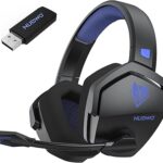 NUBWO Wireless Gaming Headset with Mic for Ps5 Ps4 PC, Zero Interference, 100-Hour Battery All-Day Play, 23ms Sync​ for Fortnite & Call of Duty/FPS Gamers, Triple Mode All Devices Compatible - Blue