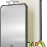 SNOWCLAD Stainless Steel Cutting Board,Double Sided Steel Bread Boards for kitchen,Stainless Steel/Wheat straw pp Large Board for meat,non toxic Chopping,Dishwasher Safe,16 * 11 Inch
