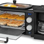 Nostalgia 3-in-1 Retro Breakfast Station - Includes 5 (4 Oz) Cup Coffee Maker, Non-Stick Ceramic Griddle, and 4-Slice Toaster Oven - Built-In Timer, Reusable Coffee Filter, Space-Saving Design - Black