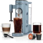 Ninja Pod & Grounds Specialty XL Single-Serve Coffee Maker, K-Cup Pod Compatible, Brews Grounds, Compact Design, Built-In Milk Frother, 68-oz. Reservoir, 6oz. Cup-24oz. Mug Sizes, Denim Blue, PB055ABL