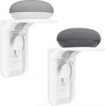 WALI Outlet Shelf Wall Holder,Bathroom Walls Shelves up to 10lbs Standard Vertical Duplex Wall Shelf Organizer for Smart Home Decor Space Saving Power Tools, Toothbrush (OLS002-W), 2 Pack, White