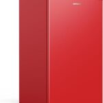 Upstreman 3.2 Cu.Ft Mini Fridge with Freezer, Single Door, Dorm Fridge, Adjustable Thermostat, Refrigerator for Dorm, Office, Bedroom, Red-BR321
