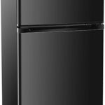 3.2 Cu.Ft Mini Fridge with Freezer, 2 Door Small Refrigerator with Adjustable Thermostat Energy-efficient Low Noise, Compact Fridge for Bedroom, Office, Dorm, Black