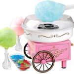 Nostalgia Vintage Cotton Candy Machine - Countertop Cotton Candy Maker With 2 Reusable Cones & 1 Sugar Scoop - Use Hard Candy or Sugar to Create Fluffy, Delicious Treats in Minutes-Pink