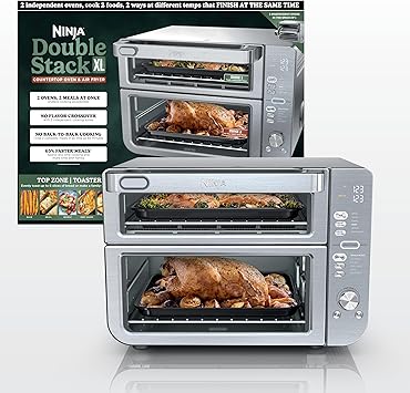 Ninja Air Fryer Toaster Oven Combo | Double Stack XL | 12-in-1 | Fits 4.5 lb Chicken & 6lbs of Wings | Smart Finish Cook 2 Different Meals at Same Time | Countertop Oven | Stainless Steel | DCT601 Ninja Air Fryer Toaster Oven Combo | Double Stack XL | 12-in-1 | Fits 4.5 lb Chicken & 6lbs of Wings | Smart Finish Cook 2 Different Meals at Same Time | Countertop Oven | Stainless Steel | DCT601 - Image 1