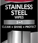 Weiman Stainless Steel Cleaner, 30 Count Wipes, Anti-Fingerprint, Removes Grease, Water Spots, Streaks & Residue, Polishing Cleaner Safe for Appliances, Chrome, Sinks & Grill Exteriors