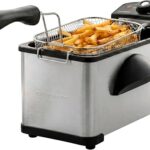 OVENTE Electric Deep Fryer 2 Liter Capacity, 1500 Watt Lid with Viewing Window and Odor Filter, Adjustable Temperature, Removable Frying Basket and Easy to Clean Stainless Steel Body, Silver FDM2201BR