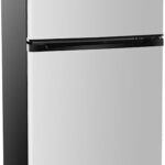 3.2 Cu.Ft Mini Fridge with Freezer, 2 Door Small Refrigerator with Adjustable Thermostat Energy-efficient Low Noise, Compact Fridge for Bedroom, Office, Dorm, Silver