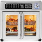 Emeril Lagasse Extra Large French Door Air Fryer Toaster Oven Combo, 24 Cooking Functions and Digital Controls, 7 Accessories Included, Stainless Steel Finish, 26QT Capacity