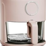 COOK WITH COLOR Colorful 1200W 4Qt Air Fryer: Glass Basket, Dishwasher Safe, 60min Timer, 6 Presets, Temp Control 175F-400F, 4 QT, Dusty Rose