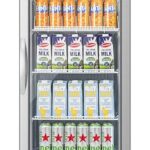 BODEGACOOLER Commercial Merchandiser Refrigerator, 12.5 Cu.Ft Glass Door Display Cooler, Upright Beverage Refrigerator with Soft LED Light, Adjustable Shelves, 4 Heavy-Duty Stainless Steel Casters
