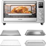 TOSHIBA ChefFry Air Fryer Toaster Oven Combo with Toast, Bake, Broil, Pizza & Dehydrate, 26.4-Quart Capacity, Stainless Steel