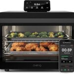 CHEF iQ MiniOven Smart Toaster Oven Air Fryer Combo, 11-in-1 Countertop Convection Oven, Bake, Broil, Air Fry, Broil, Dehydrate, 1750W, 25 Qt Capacity, Fast Cooking with Touchscreen Controls – Black