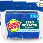 Scotch-Brite Zero Scratch Scrub Sponge, 6 Kitchen Sponges for Cleaning Around the Home, Bathroom & More, Scratch-Free Dish Scrubber, Multi-Surface Safe, Best for Nonstick Pots and Pans