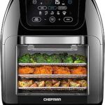 CHEFMAN Multifunctional Digital Air Fryer+ Rotisserie, Dehydrator, Convection Oven, 17 Touch Screen Presets Fry, Roast, Dehydrate, Bake, XL 10L Family Size, Auto Shutoff, Large Easy-View Window, Black