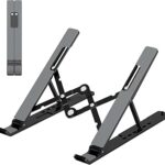 Adjustable Laptop Stand, Portable Laptop Riser for Desk, ABS+Silicone Foldable Ventilated Cooling Notebook Holder Stand for 10-15.6” Laptops, Tablets
