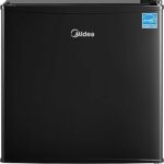 Midea MERM17B0ABB 1.7 Cu Ft Mini Fridge, Compact Refrigerator with Adjustable Thermostat, Reversible Door, Low Noise, Energy Efficient, Ideal for Dorm, Office, Bedroom, Black